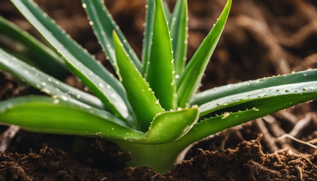 Aloes - ujęcie z bliska liści i podłoża